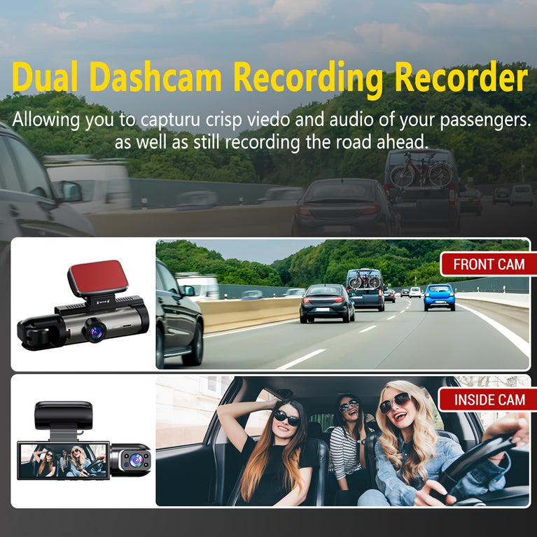 1080P Dual Camera Dash Cam with Night Vision