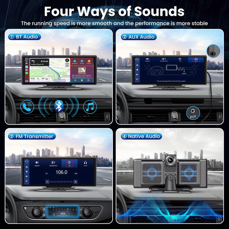 Wireless CarPlay & Android Auto Media Player with 1080p Camera