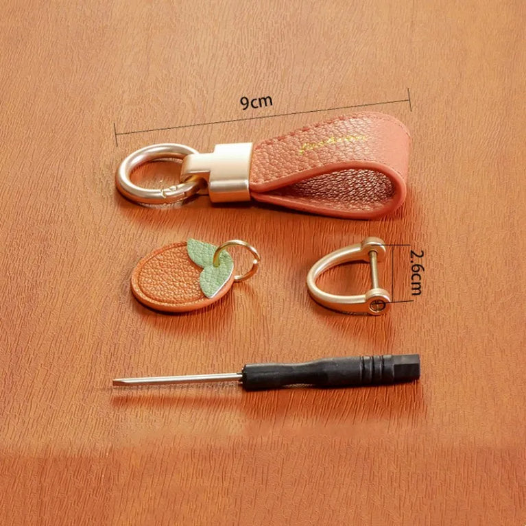 Luxury Flower Leather Keychain