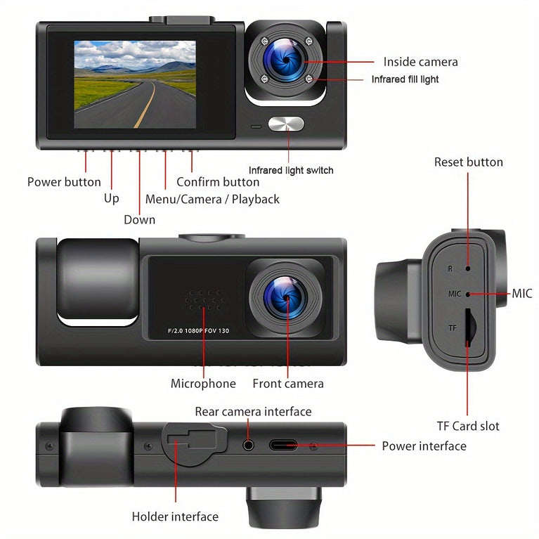 Baideluo HD 1080P Dual Camera - IR Night Vision